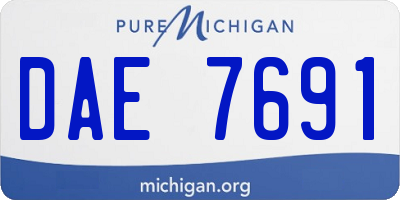 MI license plate DAE7691