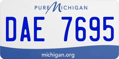 MI license plate DAE7695