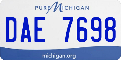 MI license plate DAE7698