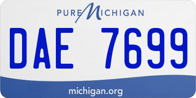 MI license plate DAE7699