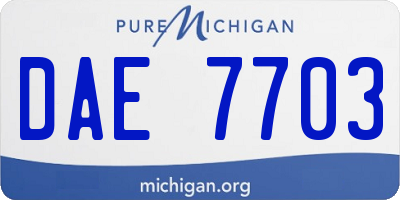 MI license plate DAE7703