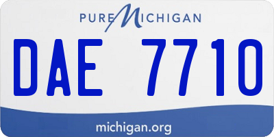 MI license plate DAE7710
