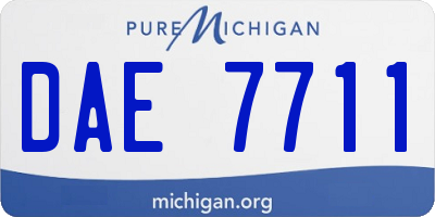 MI license plate DAE7711