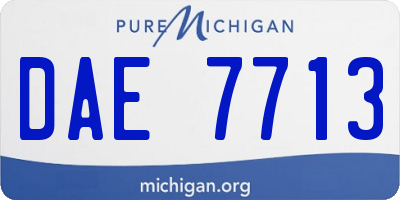 MI license plate DAE7713