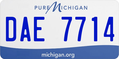 MI license plate DAE7714