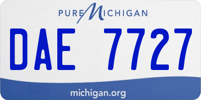 MI license plate DAE7727