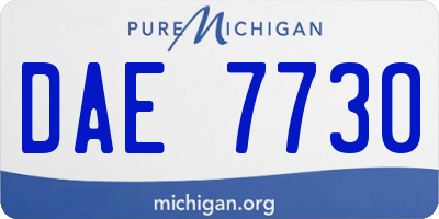 MI license plate DAE7730