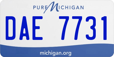 MI license plate DAE7731