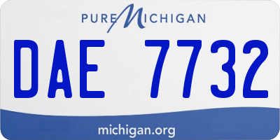 MI license plate DAE7732