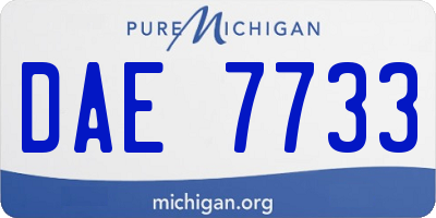 MI license plate DAE7733