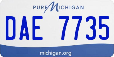 MI license plate DAE7735