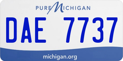 MI license plate DAE7737