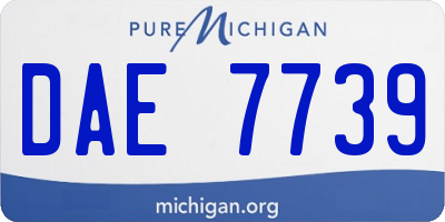 MI license plate DAE7739