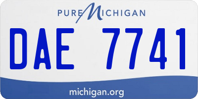 MI license plate DAE7741