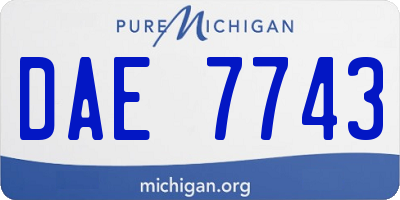 MI license plate DAE7743
