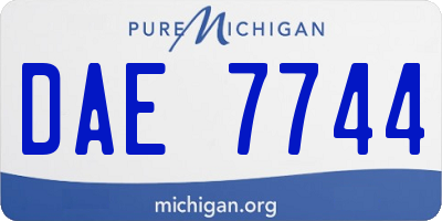 MI license plate DAE7744