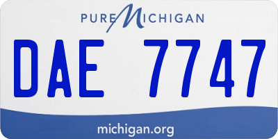 MI license plate DAE7747
