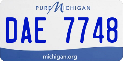 MI license plate DAE7748