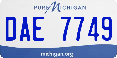 MI license plate DAE7749