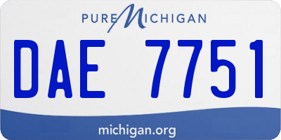 MI license plate DAE7751