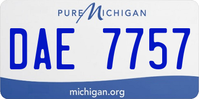 MI license plate DAE7757