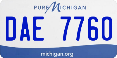 MI license plate DAE7760
