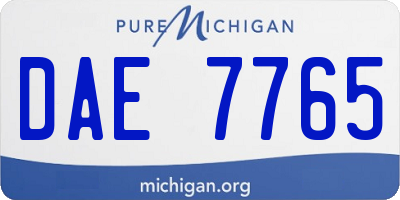 MI license plate DAE7765