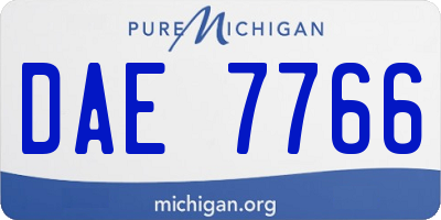 MI license plate DAE7766