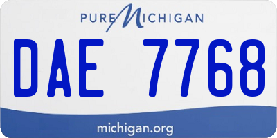MI license plate DAE7768