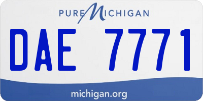 MI license plate DAE7771