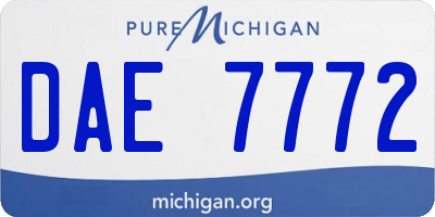 MI license plate DAE7772