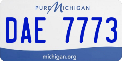 MI license plate DAE7773