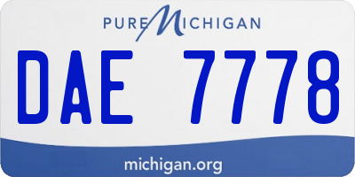 MI license plate DAE7778
