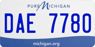 MI license plate DAE7780