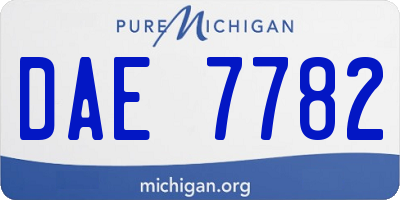 MI license plate DAE7782