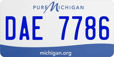 MI license plate DAE7786