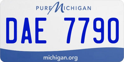 MI license plate DAE7790