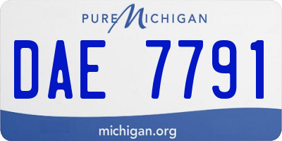MI license plate DAE7791