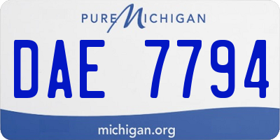 MI license plate DAE7794