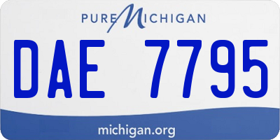 MI license plate DAE7795