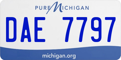MI license plate DAE7797