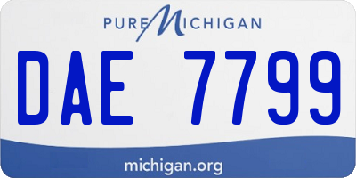 MI license plate DAE7799