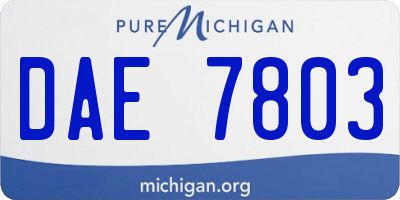 MI license plate DAE7803