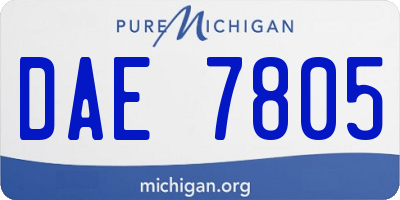 MI license plate DAE7805