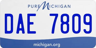 MI license plate DAE7809