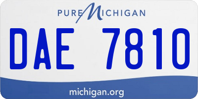 MI license plate DAE7810
