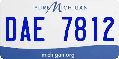 MI license plate DAE7812