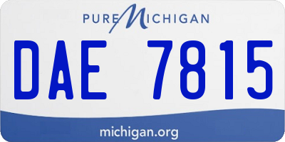 MI license plate DAE7815