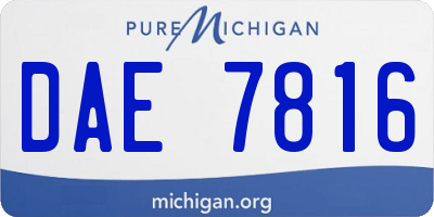 MI license plate DAE7816