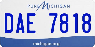 MI license plate DAE7818